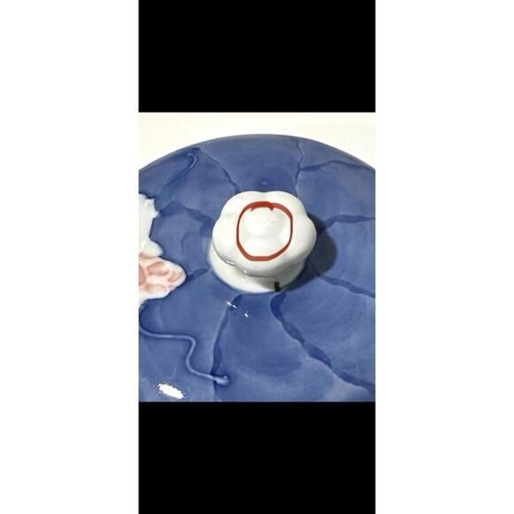 Japanese Aoi Hana Kyusu Teapot Blue Porcelain Teapot with Handle - Picture 10 of 10